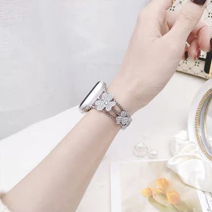おしゃれな三つ葉のキラキラApple Watch Band アップルウォッチバンド AWB0071