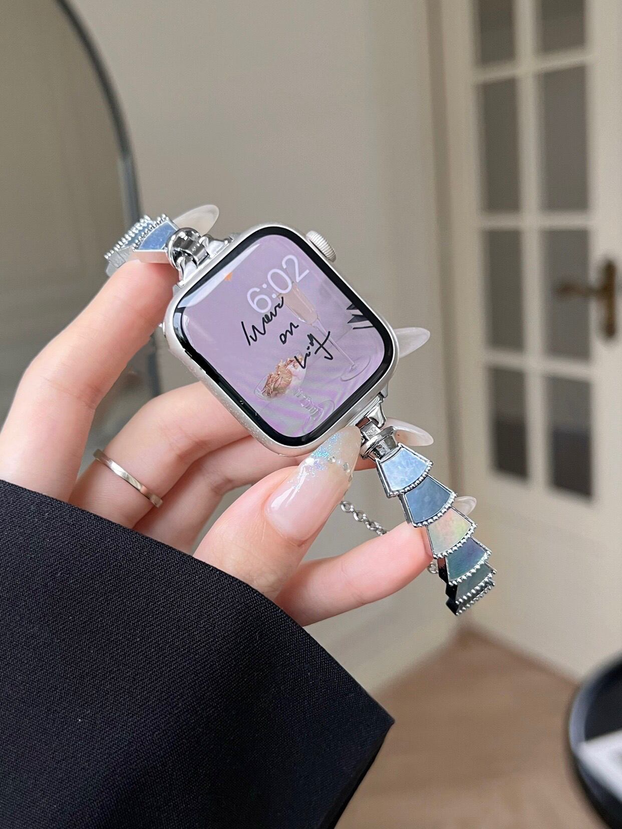 Mother of pearl Bracelet Apple Watch Band シェルのブレスレット風アップルウォッチバンド R01273