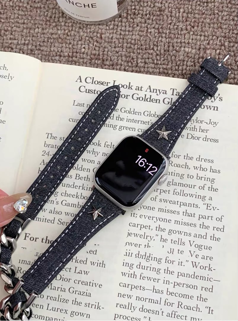 Denim Chain Long Apple Watch band デニムチェーンロングApple Watchバンド R01409