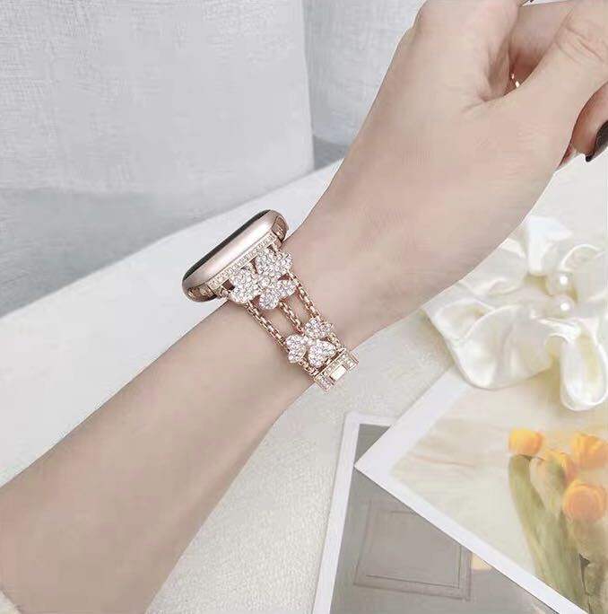 おしゃれな三つ葉のキラキラApple Watch Band アップルウォッチバンド AWB0071