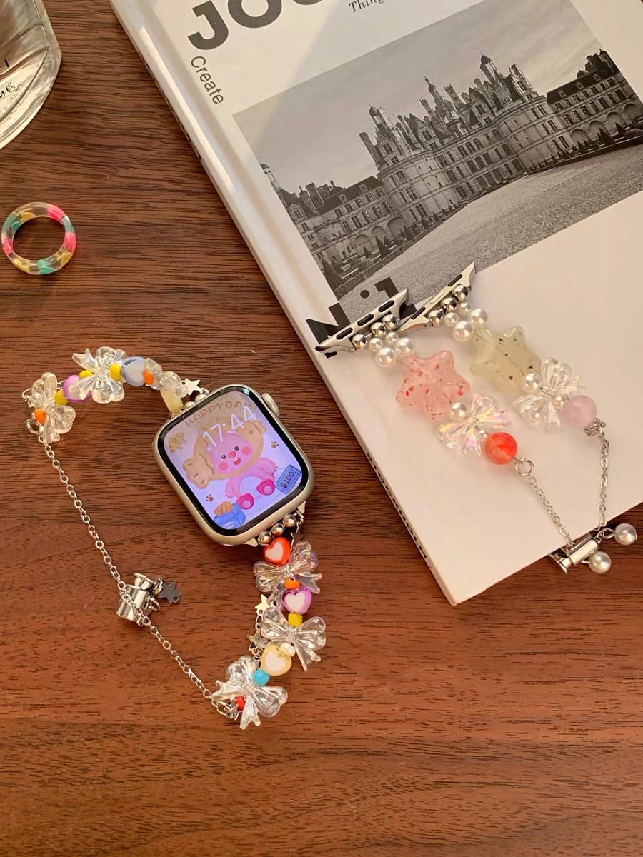 Cute Beads Accessary Bracelate Apple Watch Band かわいいビーズアクセサリーブレスレットApple Watch バンド R01408