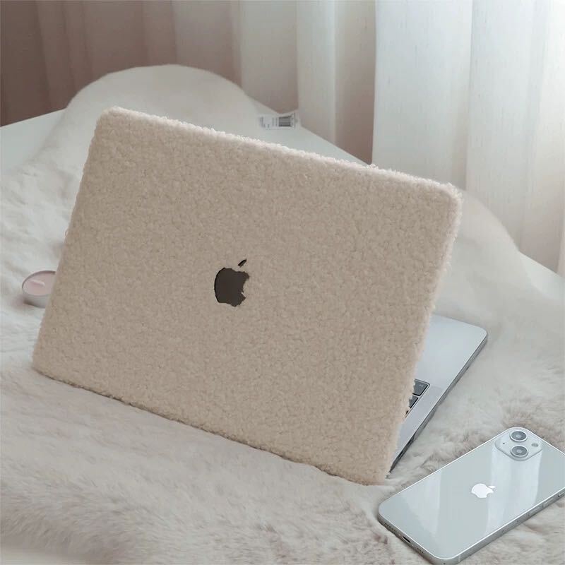 Fluffy Cream MacBook Cover モコモコクリームMacBookカバー R01311
