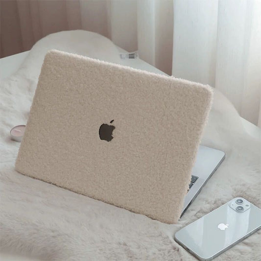 Fluffy Cream MacBook Cover モコモコクリームMacBookカバー R01311