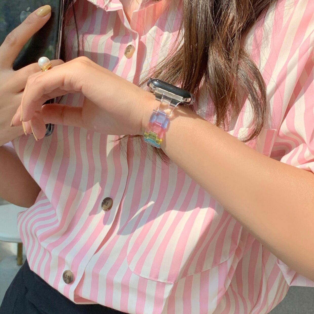 Colorful Clear Skinny Apple Watch Band カラフルクリアスキニーApple Watchバンド R01370
