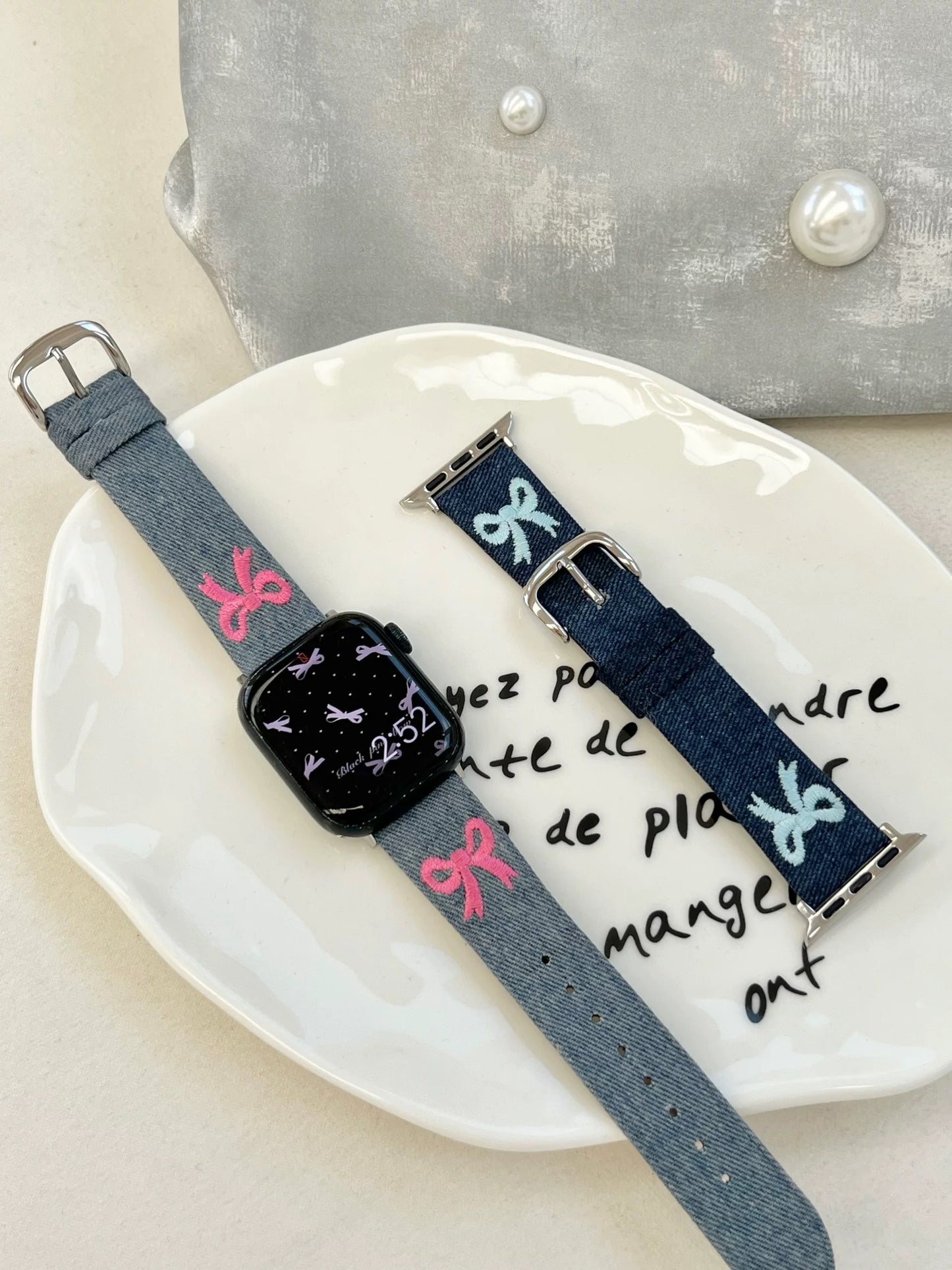 Denim Ribbon Apple Watch Band デニムリボンAppleWatchバンド R02059