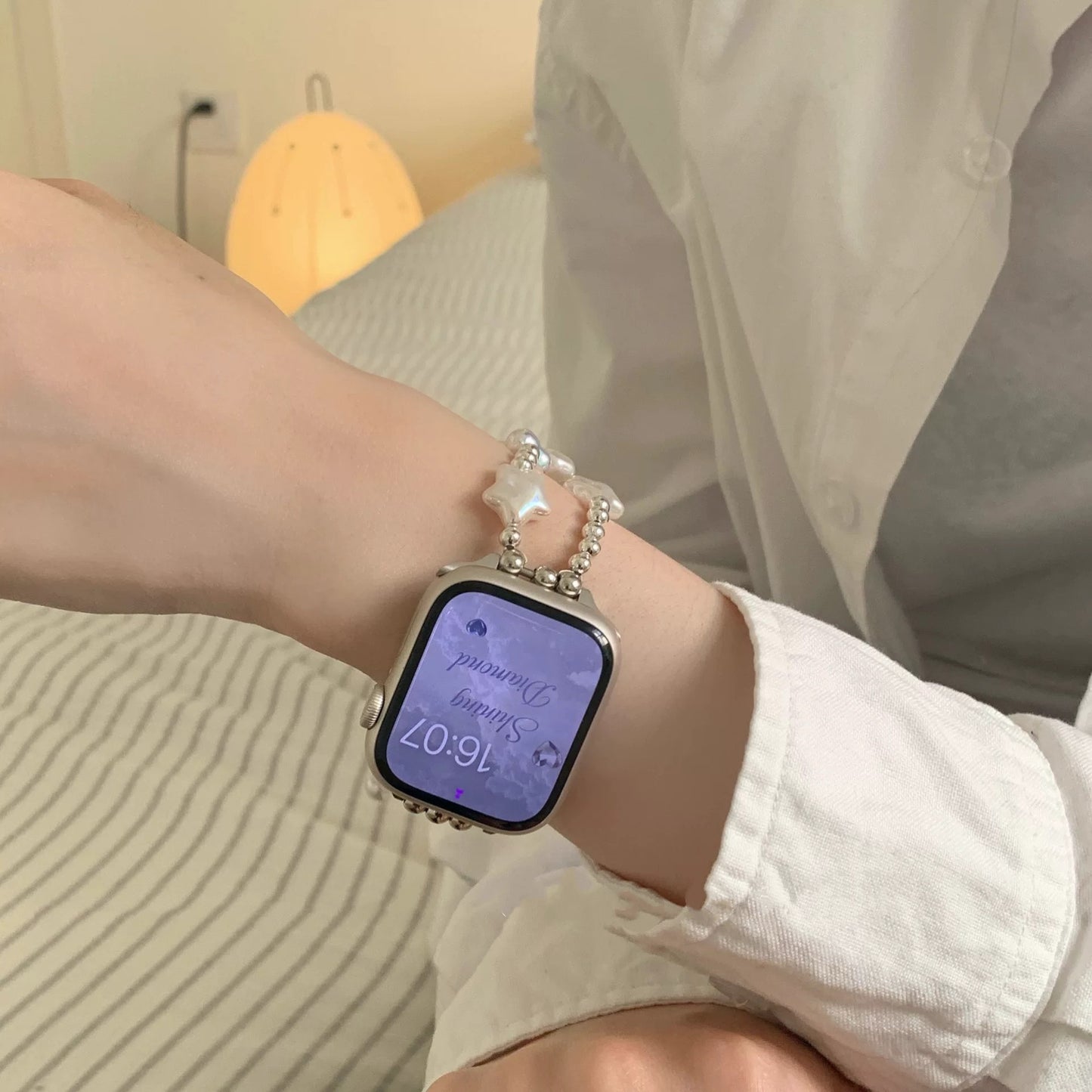Star Pearl Bracelet Apple Watch Band スターパールブレスレット風AppleWatchバンド R02100