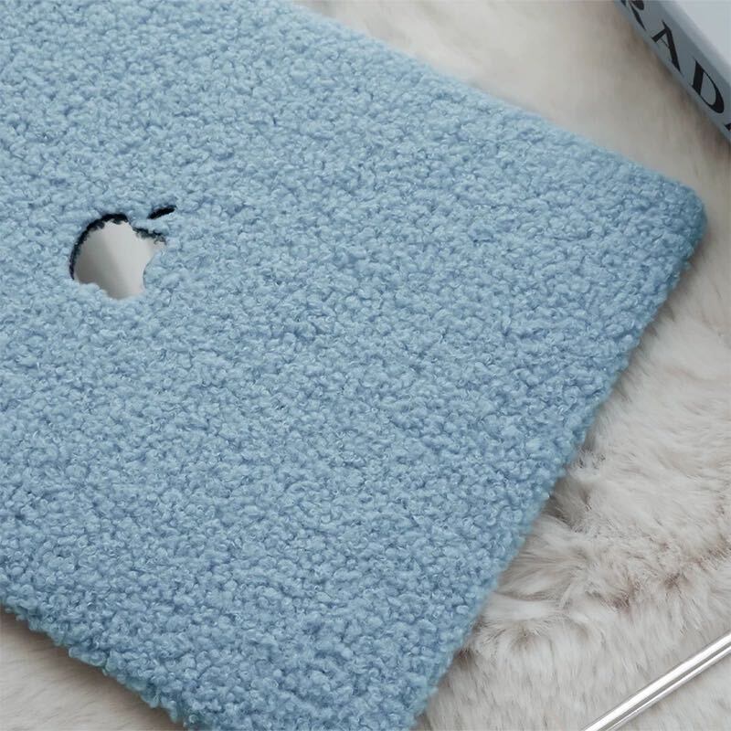 Fluffy Blue MacBook Cover モコモコブルーMacBookカバー R01313