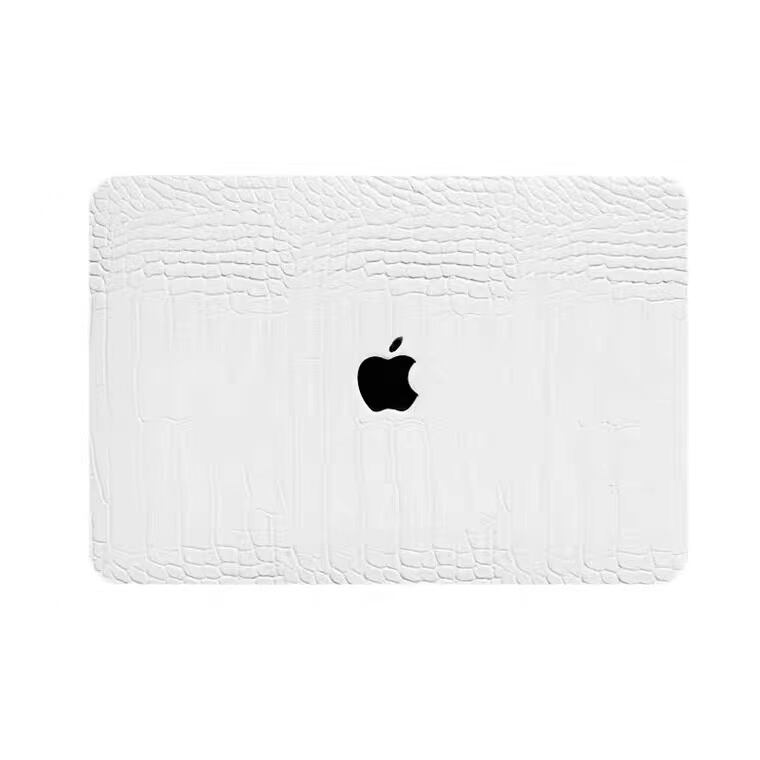White Leather pattern Macbook ホワイトレザーMacBookカバー MC0026