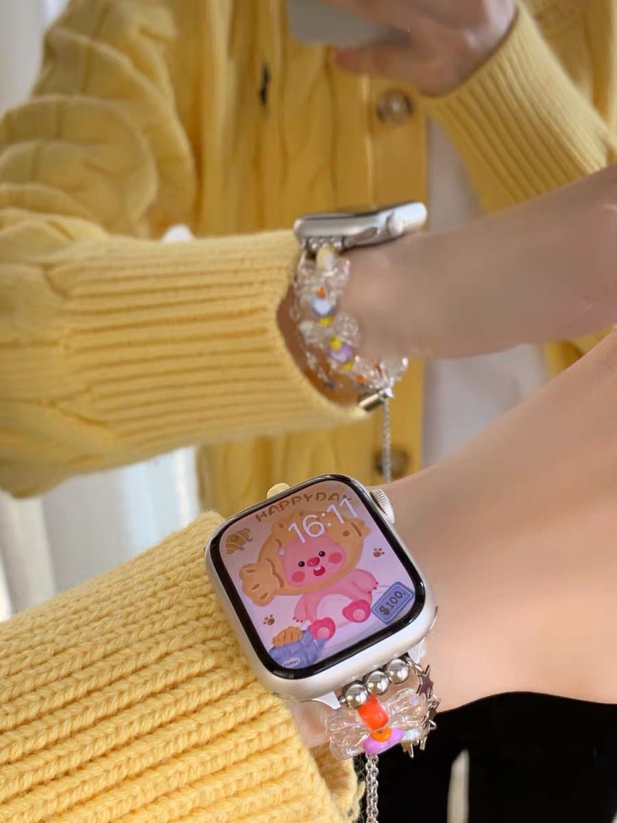 Cute Beads Accessary Bracelate Apple Watch Band かわいいビーズアクセサリーブレスレットApple Watch バンド R01408
