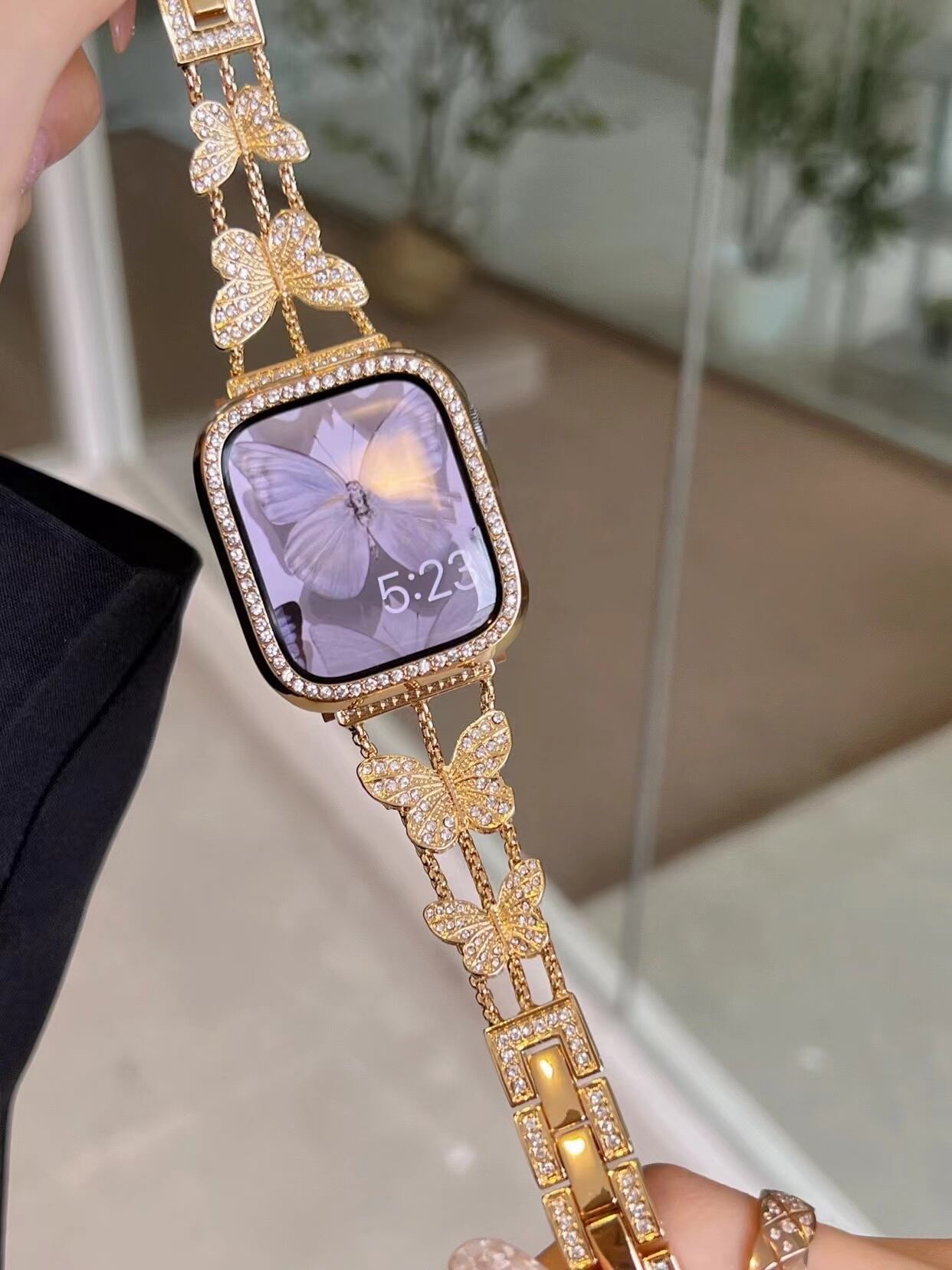 Shining Butterfly Apple Watch Band キラキラバタフライApple Watchバンド R01256