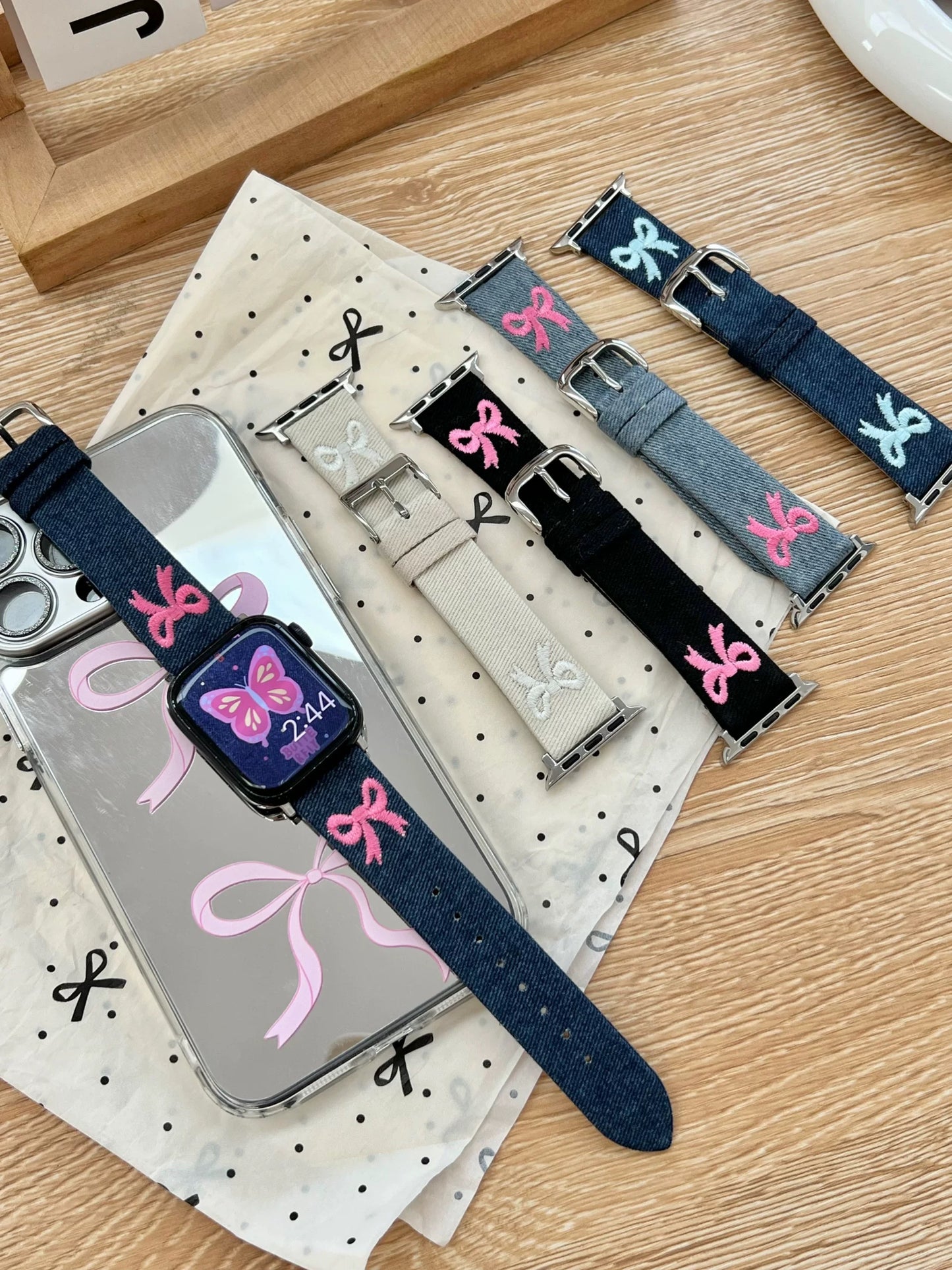 Denim Ribbon Apple Watch Band デニムリボンAppleWatchバンド R02059