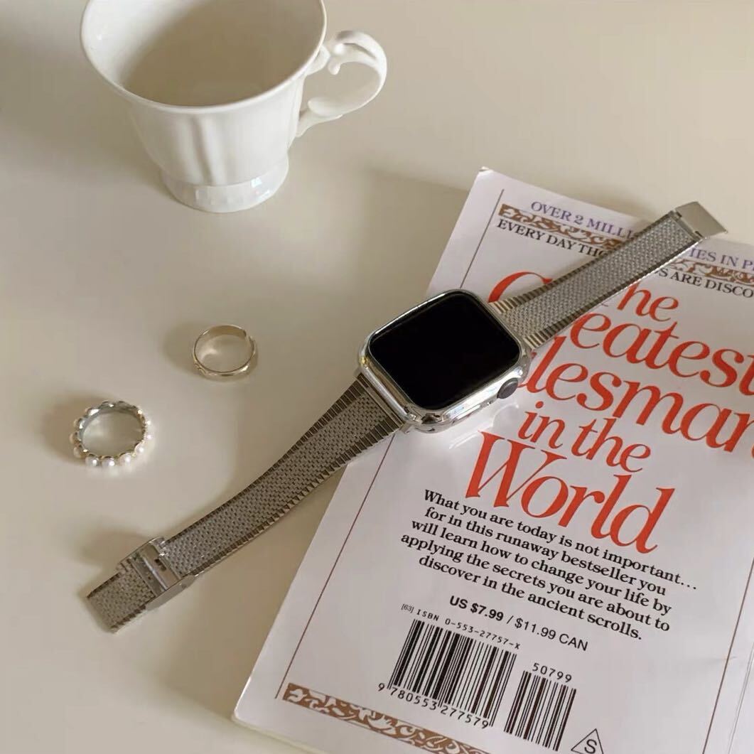 Simple Silver & RoseGold Apple Watch Band シンプルシルバー&ローズゴールドApple Watchバンド R01258