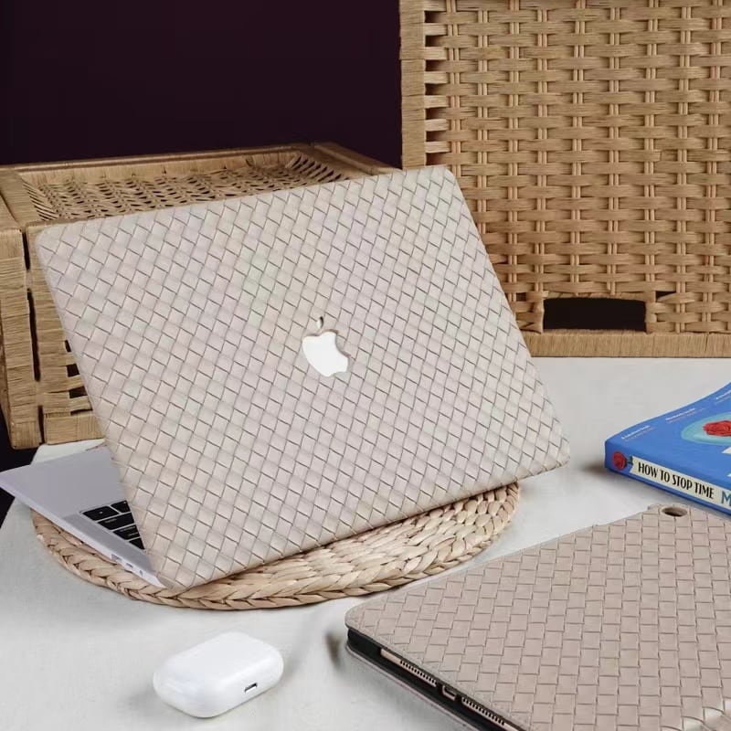 Milk tea Weave MacBook Cover ミルクティー編みMacBookカバー R01196