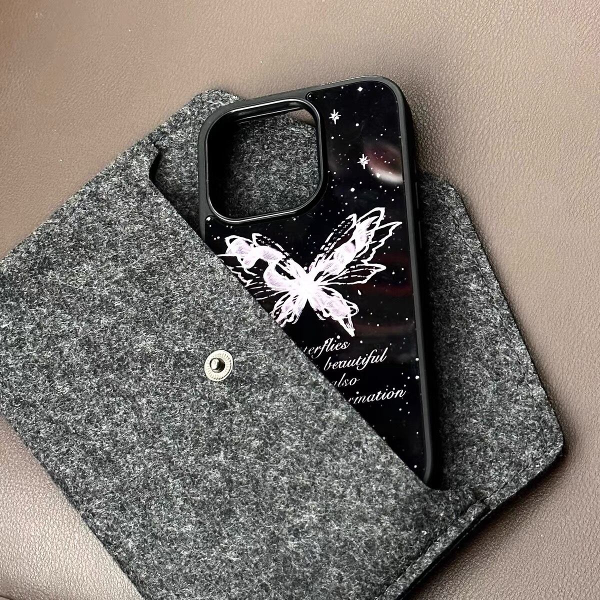 ”Butterfly Effect” Black iPhone Case ”バタフライエフェクト”ブラックiPhoneケース R01389