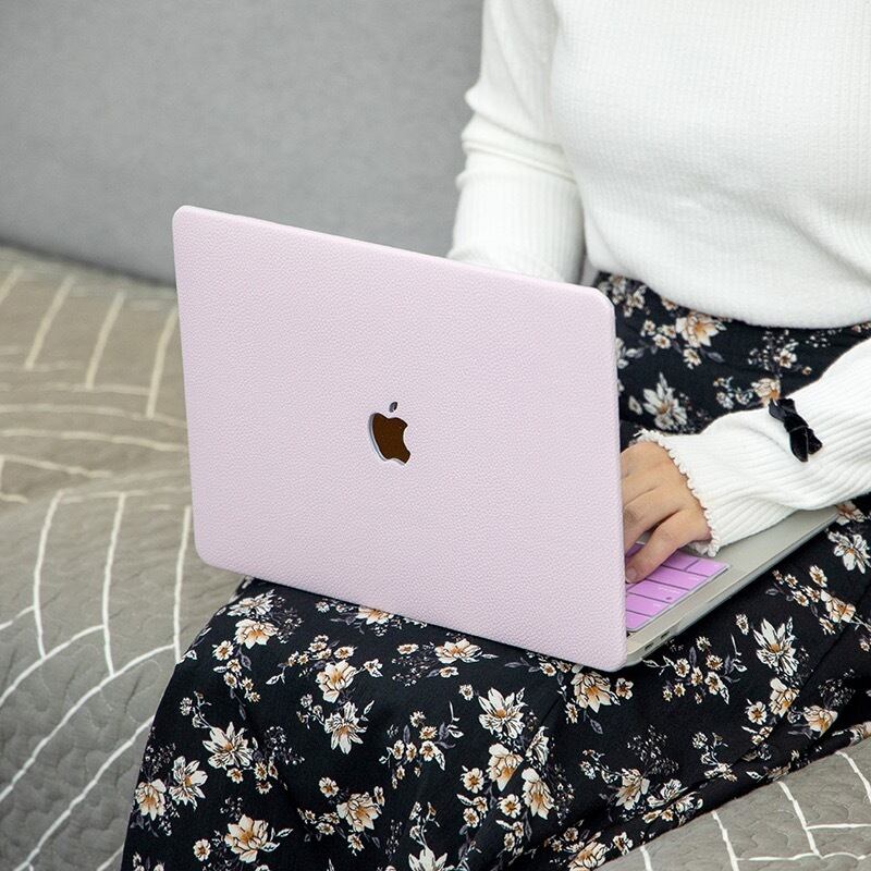 Light Purple Leather MacBook Cover ライトパープルレザーMacBookカバー R01347