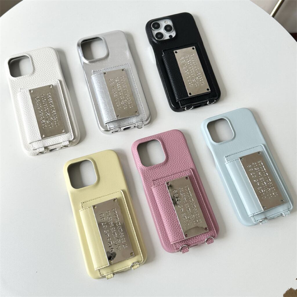 Leather Shoulder iPhone case with Number Plate Card Holder レザーショルダースマホケースとナンバープレートカードホルダー R01427