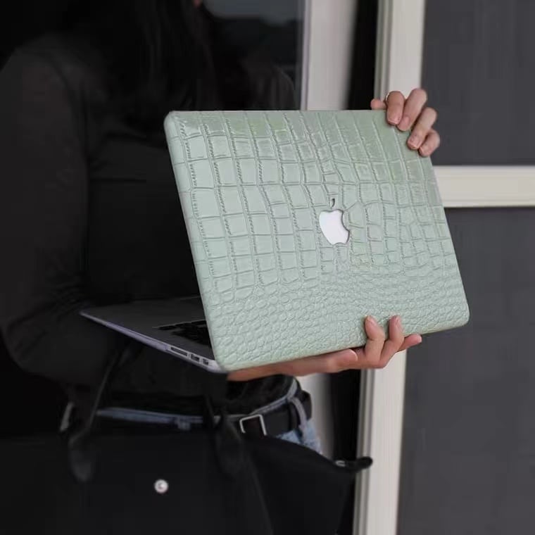 Avocado Green Leather pattern Macbook Cover アボカドグリーンレザーMacBookカバー MC0028