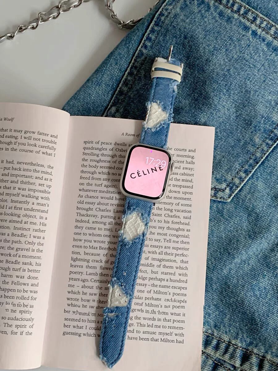 Denim & Elaborate lace Apple Watch Band デニム&レースのApple Watch バンド R01403