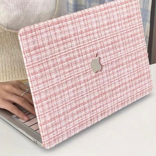 Pink Tweed MacBook Cover ピンクツイードMacBookカバー R01445