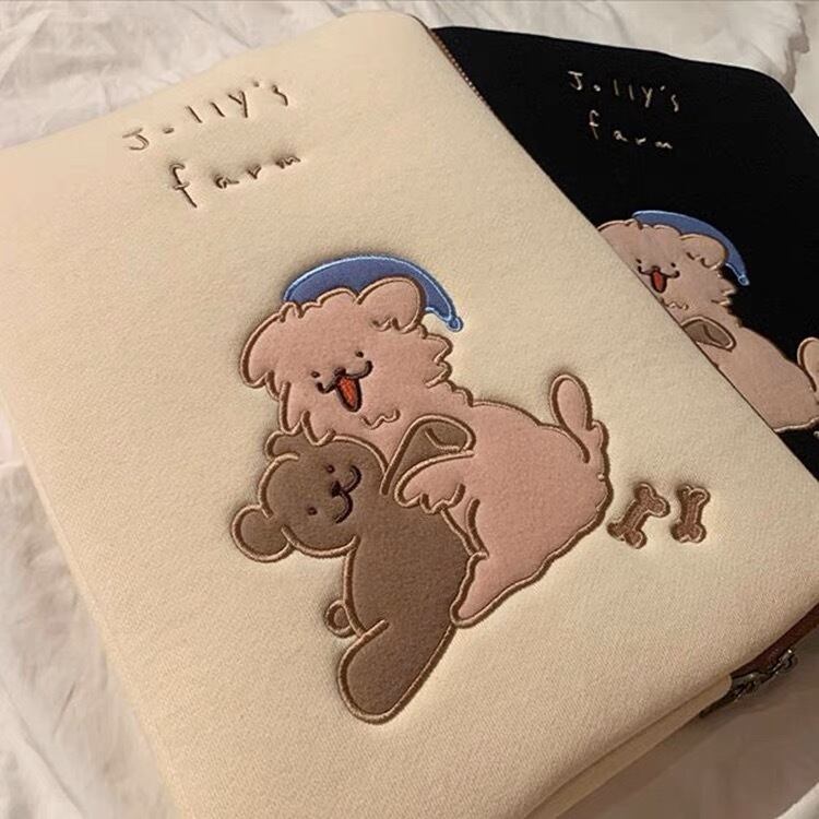 Fluffy Dog MacBook iPad Bag モコモコワンちゃんMacBook iPadバッグ R01300