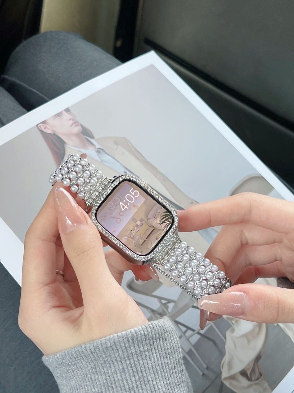 Shining Pearl Apple Watch Band キラキラパールApple Watchバンド R01290