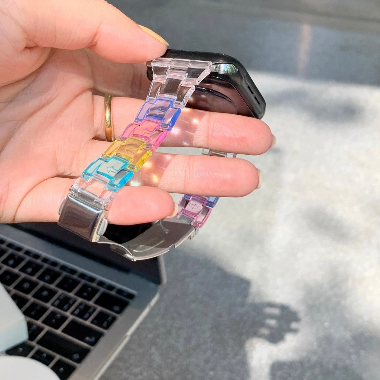 Colorful Clear Skinny Apple Watch Band カラフルクリアスキニーApple Watchバンド R01370
