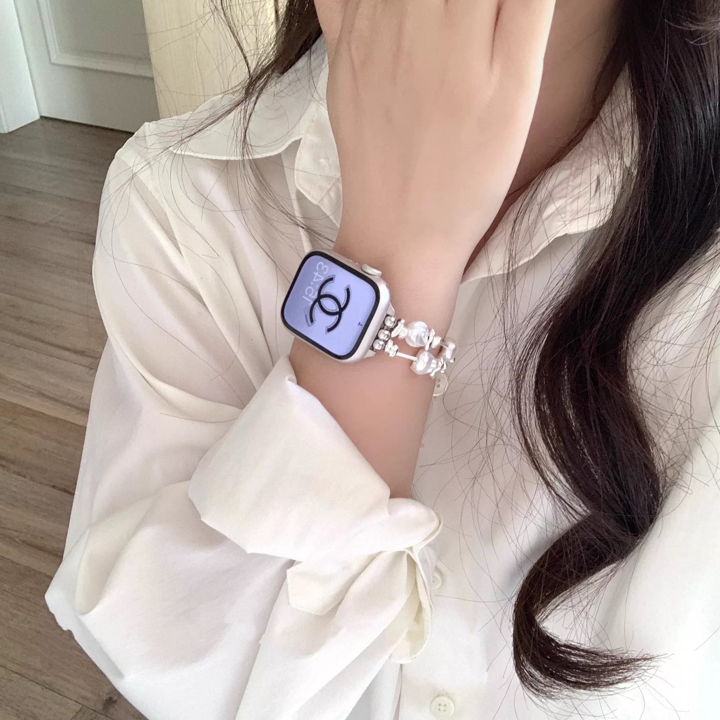 Pearl Bracelet Apple Watch Band パールブレスレット風AppleWatchバンド R02101