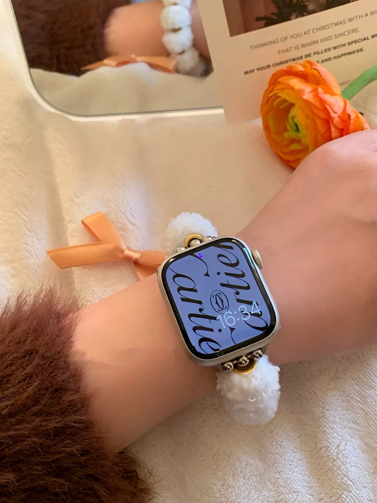 Fluffy Ball Apple Watch Band モコモコボールAppleWatchバンド R02052