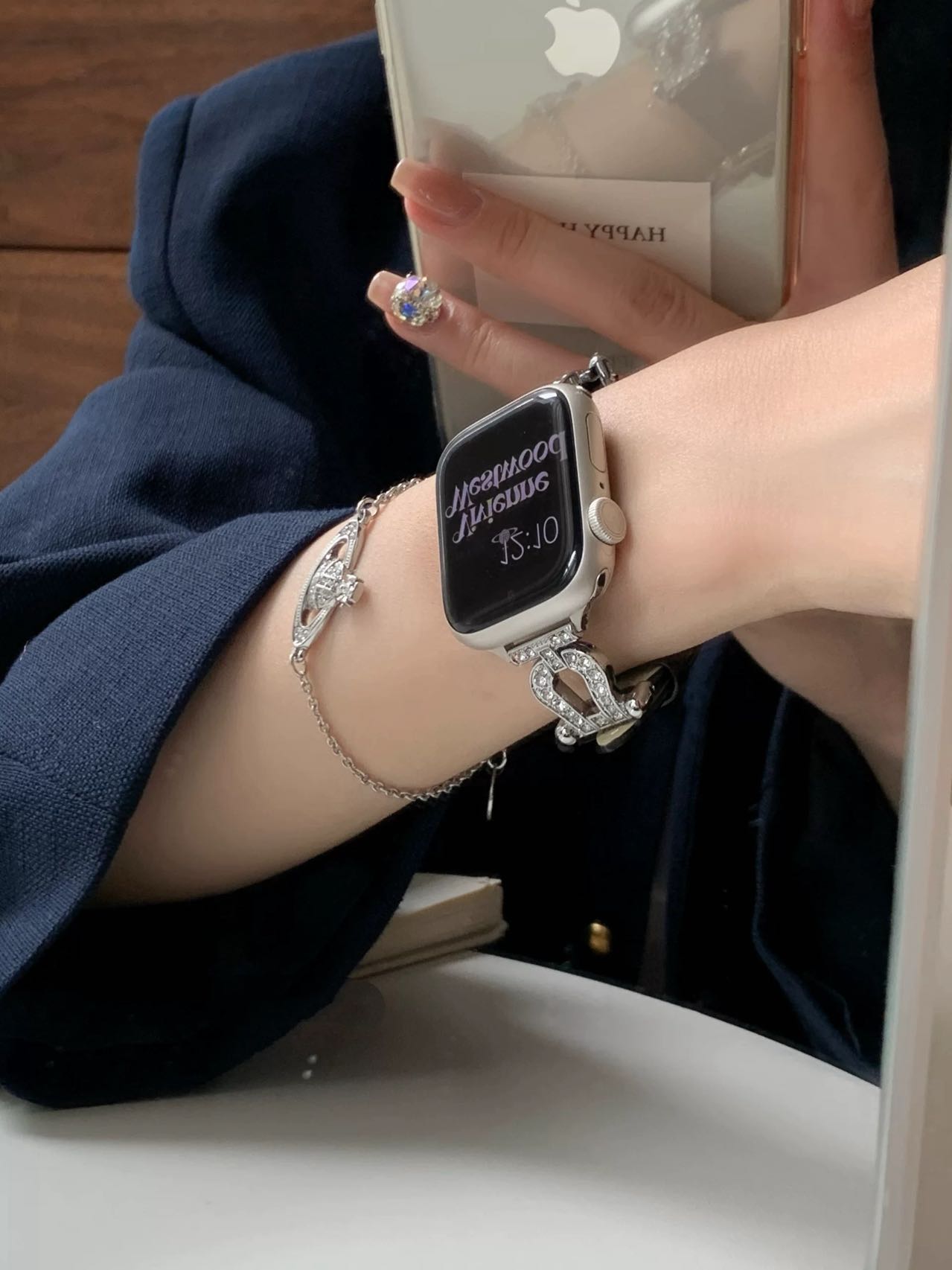 Leather and Horse Hooves Apple Watch Band レザーとホースシューAppleWatchバンド R02044