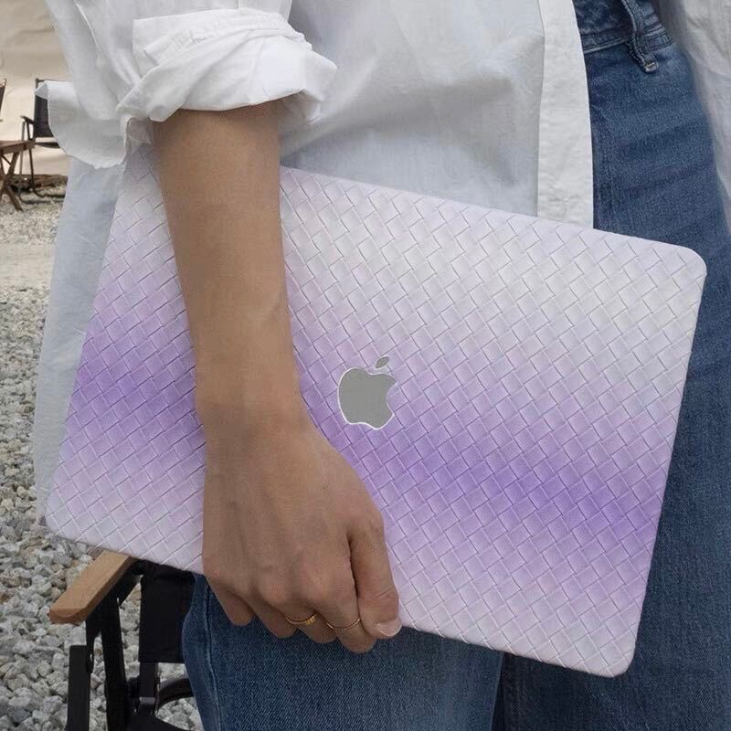 Fade White & Purple Weave MacBook Cover ホワイトパープルグラデーション編みMacBookカバー R01307