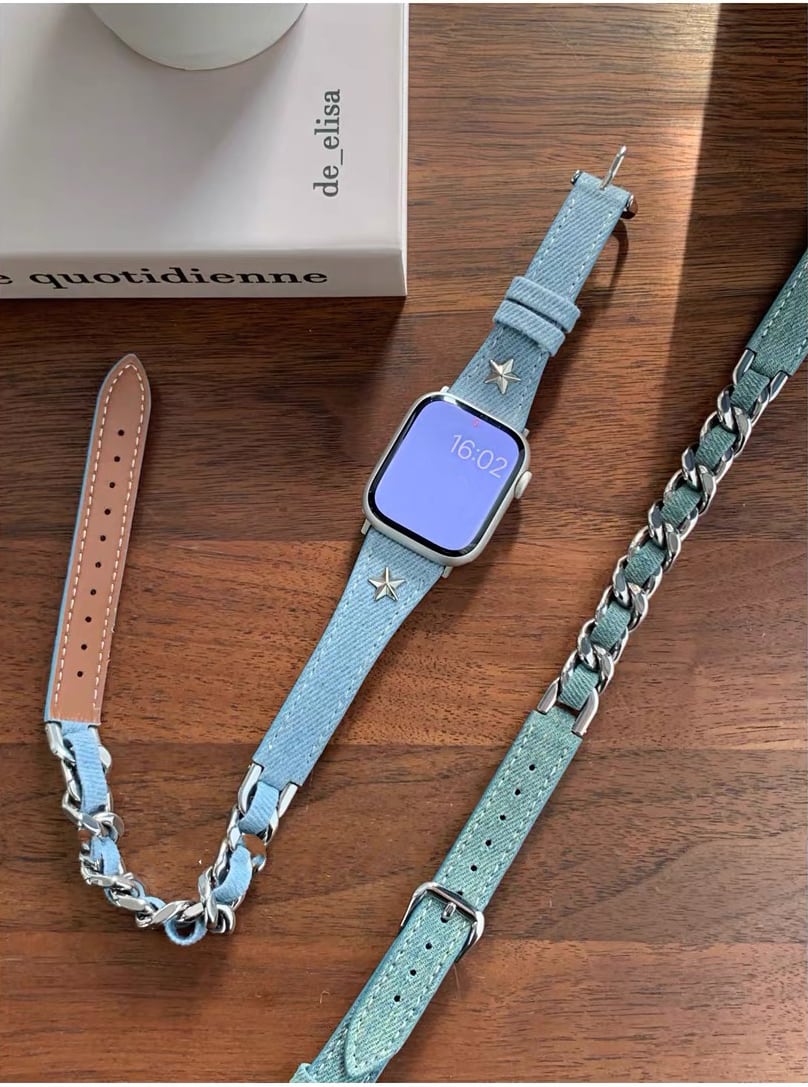 Denim Chain Long Apple Watch band デニムチェーンロングApple Watchバンド R01409