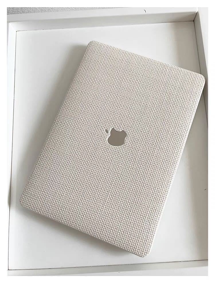 White Cream Weave MacBook Cover ホワイトクリーム編みMacBookカバー R01413