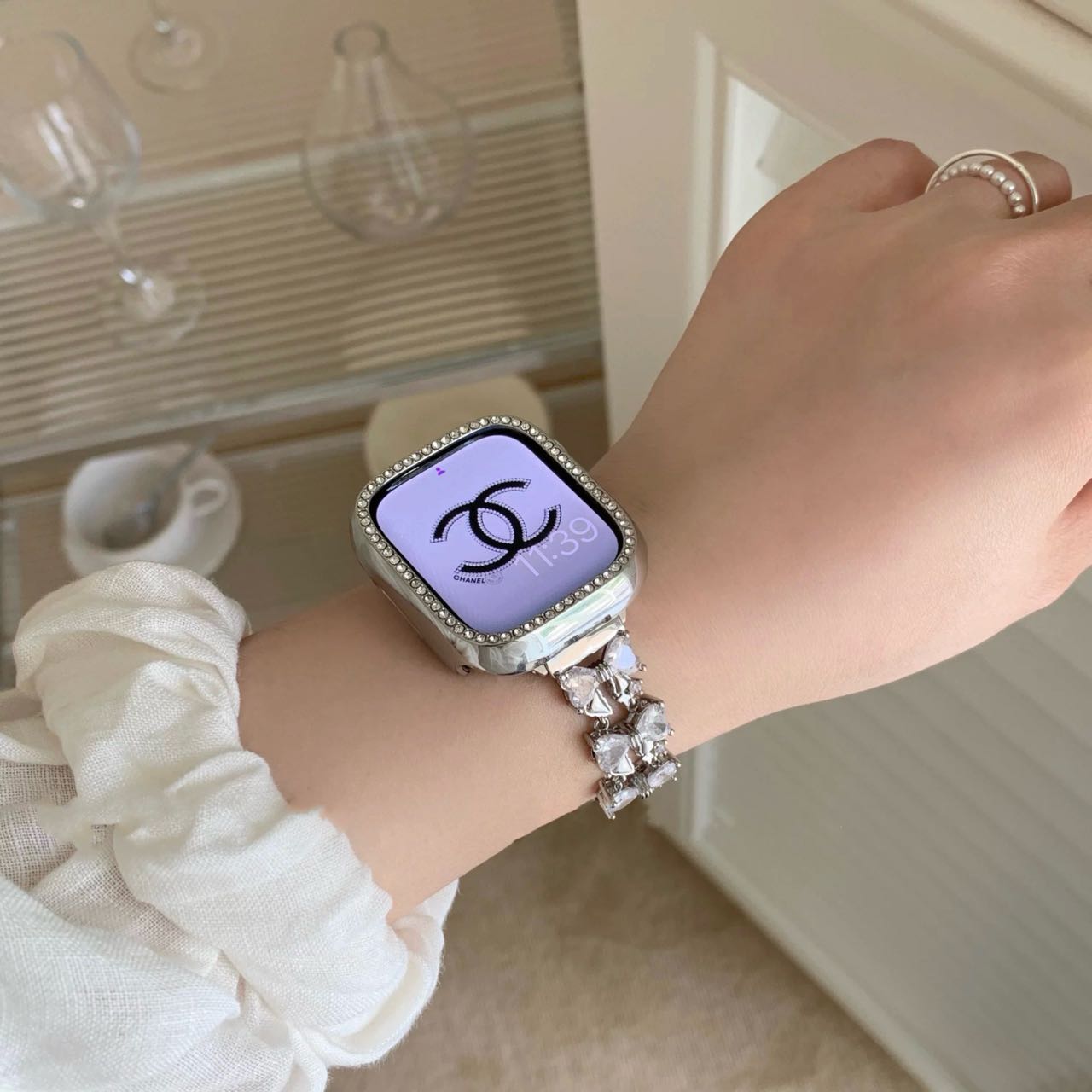 Shining Ribbon Bracelet Apple Watch Band キラキラリボンブレスレット風AppleWatchバンド R02047