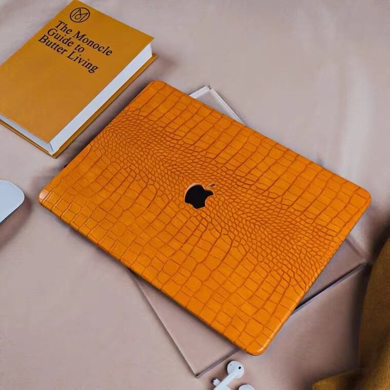 Orange Leather MacBook Cover オレンジレザーMacBookカバー R01193
