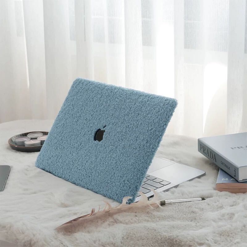 Fluffy Blue MacBook Cover モコモコブルーMacBookカバー R01313