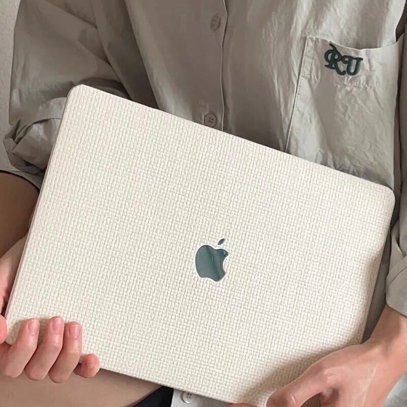 White Cream Weave MacBook Cover ホワイトクリーム編みMacBookカバー R01413