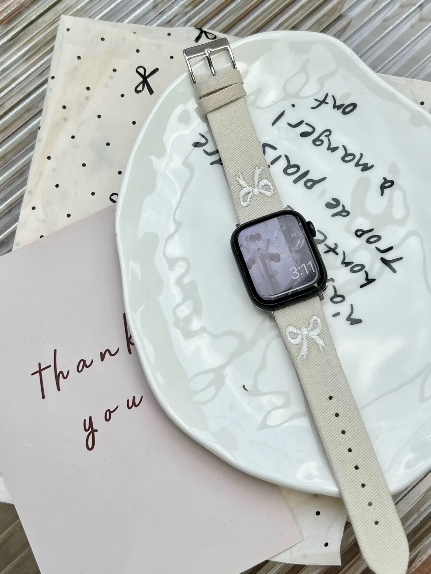 Denim Ribbon Apple Watch Band デニムリボンAppleWatchバンド R02059