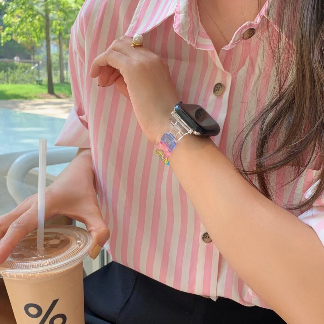 Colorful Clear Skinny Apple Watch Band カラフルクリアスキニーApple Watchバンド R01370