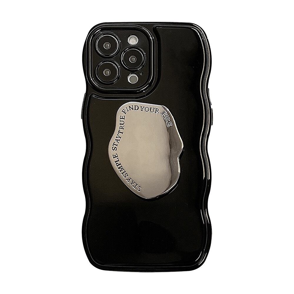 Black Mirror Stand iPhone case ブラックミラースタンドスマホケース R01358