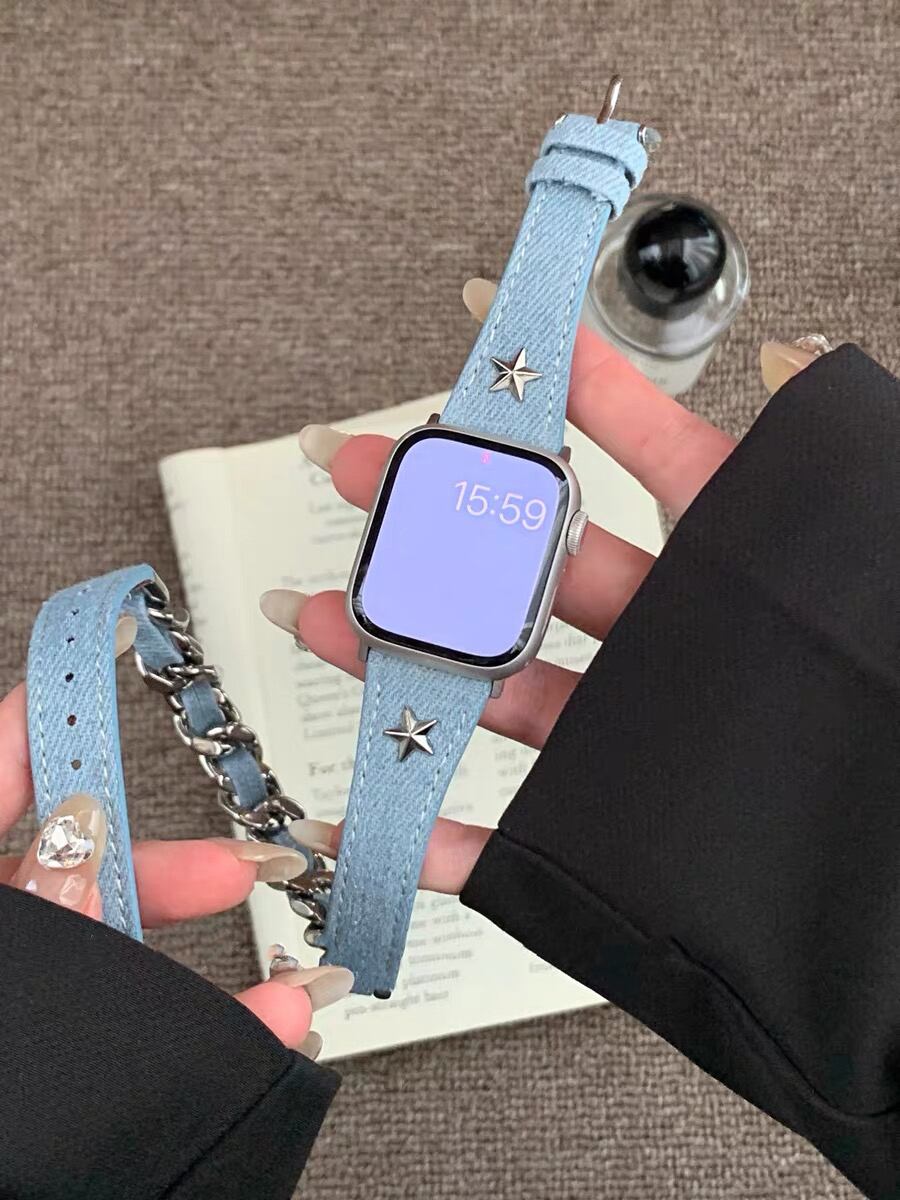 Denim Chain Long Apple Watch band デニムチェーンロングApple Watchバンド R01409