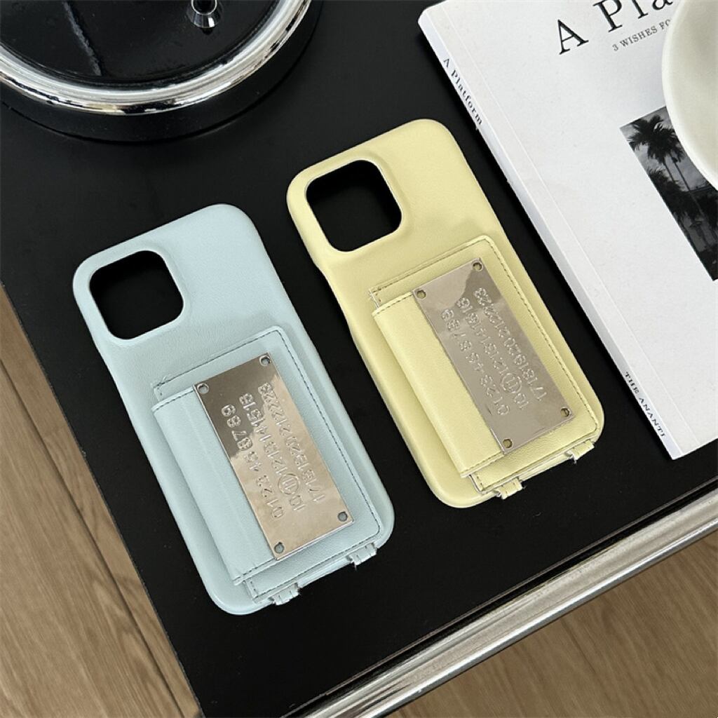 Leather Shoulder iPhone case with Number Plate Card Holder レザーショルダースマホケースとナンバープレートカードホルダー R01427
