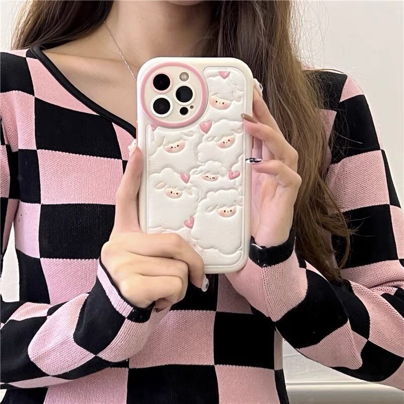 Cute Sheep Fluffy iPhone case かわいいヒツジモコモコiPhoneケース R01381