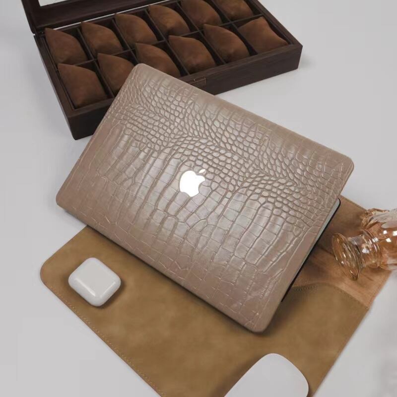 Light Brown Leather MacBook Cover ライトブラウンレザーMacBookカバー R01195