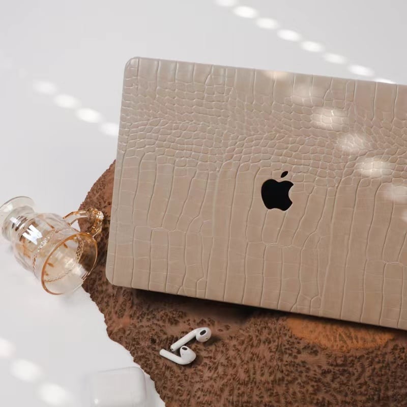 Light Brown Leather MacBook Cover ライトブラウンレザーMacBookカバー R01195