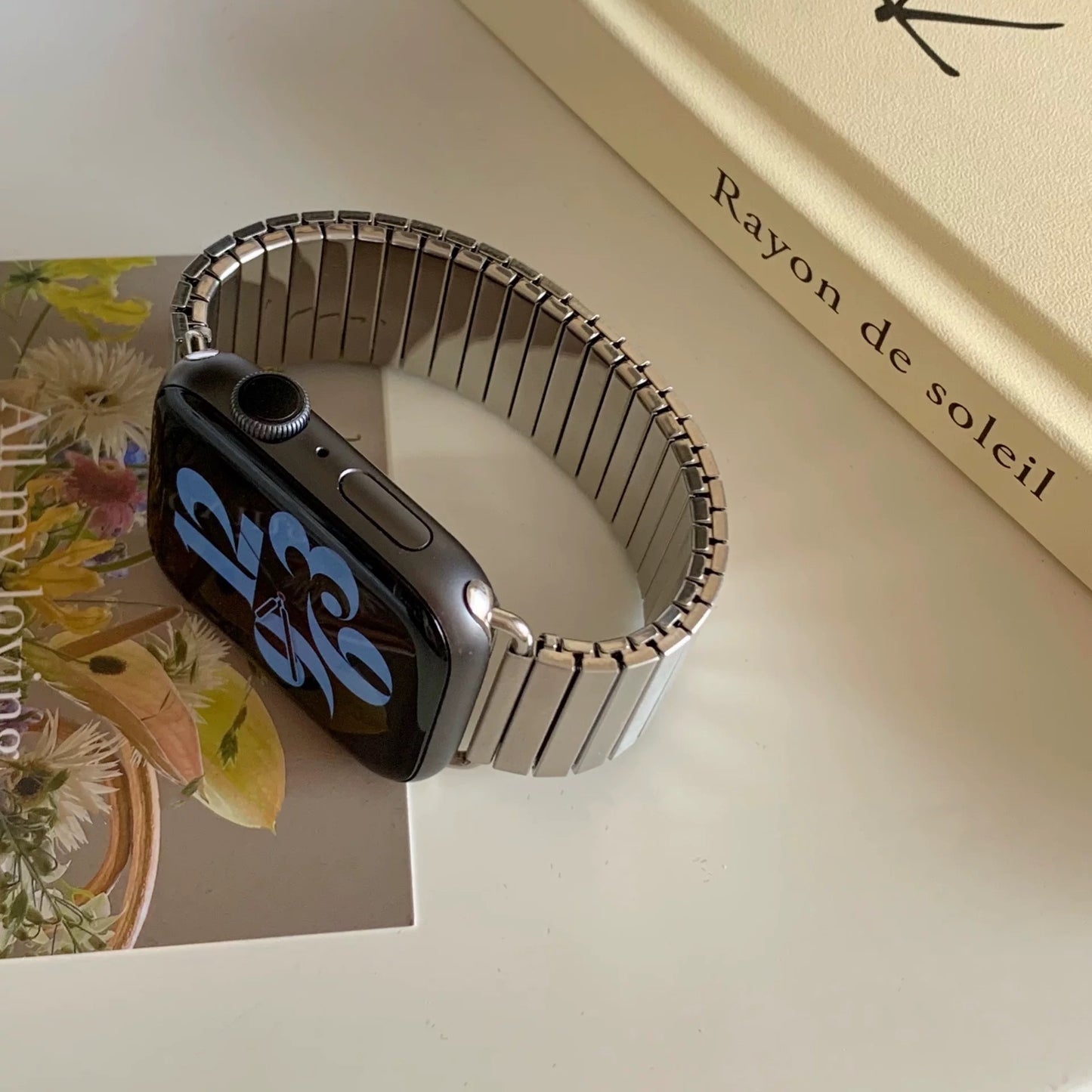 Simple Silver Apple Watch Band シンプルシルバーAppleWatchバンド R02061