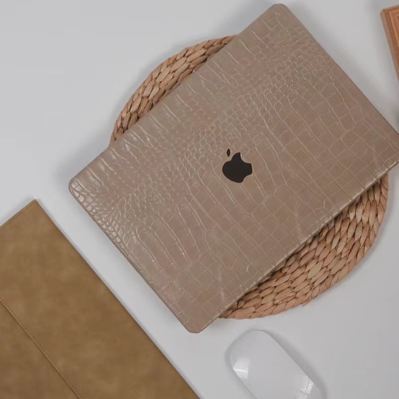 Light Brown Leather MacBook Cover ライトブラウンレザーMacBookカバー R01195