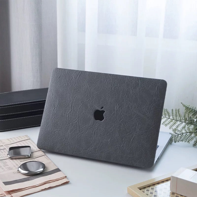 Deep Grey Rock Texture MacBook Cover ディープグレーロック模様MacBookカバー R02023