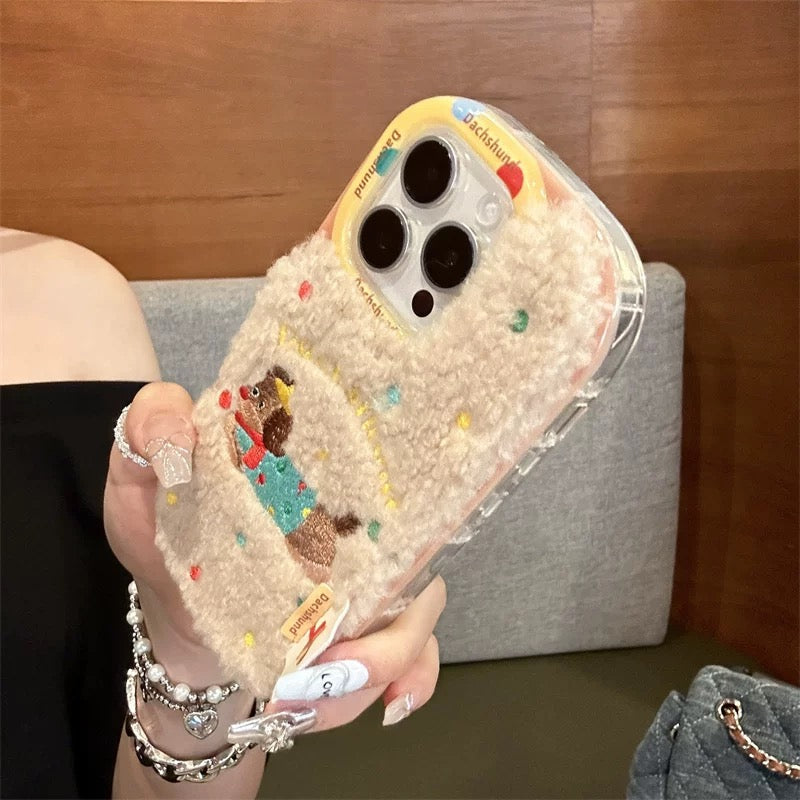 Cute Fluffy Puppy iPhone case かわいいモコモコワンちゃんスマホケース R02010