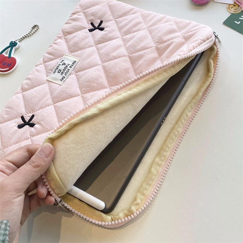 Ribbon Fluffy MacBook Bag リボンモコモコMacBookバッグ R02035