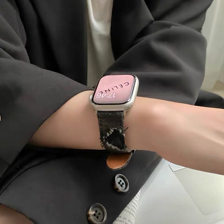 Denim & Elaborate lace Apple Watch Band デニム&レースのApple Watch バンド R01403